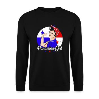 Panaméenne Fille Latina Femme Panama Flag Cadeau - Sweat-shirt Unisexe - noir - Devant - Alina (178cm) & Michal (187cm)