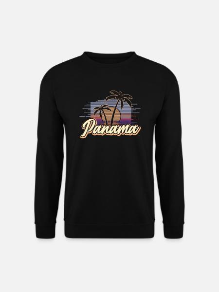 Panama Vintage Sunset Südamerika Retro Geschenk - Unisex Pullover - Schwarz