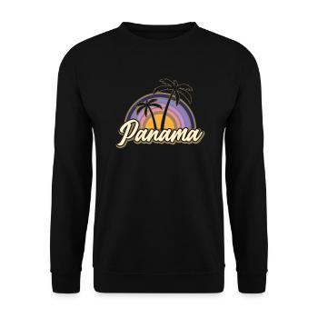 Panama Vintage Sunset Panamanian Palmen Wildness - Unisex Pullover - Schwarz - Vorne - Alina (178cm) & Michal (187cm)
