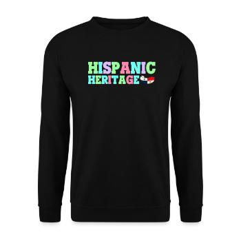 Hispanic Heritage Vintage Lateinamerika Geschenk - Unisex Pullover - Schwarz - Vorne - Alina (178cm) & Michal (187cm)