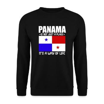 Panama Way Of Life Panamanian Flag Gift - Unisex Sweatshirt - black - Front - Alina (178cm) & Michal (187cm)