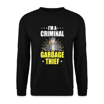 Criminal Garbage Thief Raccoons Funny Marten - Unisex Sweatshirt - black - Front - Alina (178cm) & Michal (187cm)