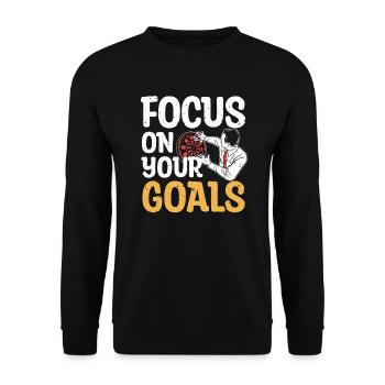 Focus On Your Goals Darts Player Dartboard Darts - Unisex Sweatshirt - black - Front - Alina (178cm) & Michal (187cm)