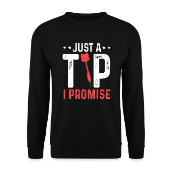 Just A Tip I Promise Darts Jersey Darts Team - Unisex Sweatshirt - black - Front - Alina (178cm) & Michal (187cm)