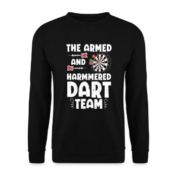 Armed Hammered Dart Team Dartboard Darts - Unisex Sweatshirt - black - Front - Alina (178cm) & Michal (187cm)