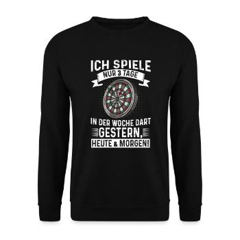 Dart Dartspielen Darttraining Spiele 3 Tage - Unisex Pullover - Schwarz - Vorne - Alina (178cm) & Michal (187cm)