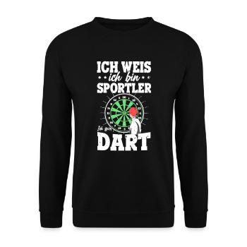 Dartverein Darts Training Ich Bin Dart Sportler - Unisex Pullover - Schwarz - Vorne - Alina (178cm) & Michal (187cm)