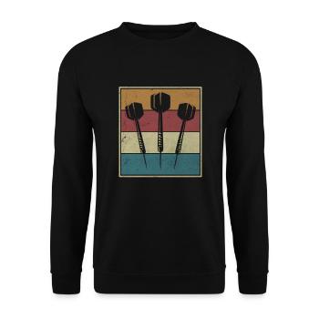 Vintage Darter Darts Player 3 Arrows Darts Cadeau - Sweat-shirt Unisexe - noir - Devant - Alina (178cm) & Michal (187cm)