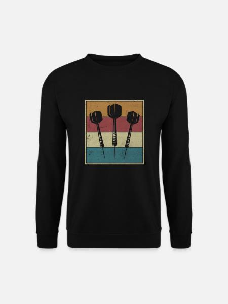 Vintage Darter Dartspieler 3 Pfeile Darts Geschenk - Unisex Pullover - Schwarz