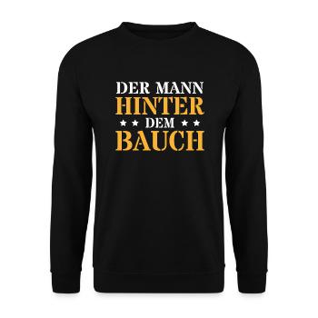 Der Mann Hinter Dem Bauch Vater Männer Humor - Unisex Pullover - Schwarz - Vorne - Alina (178cm) & Michal (187cm)