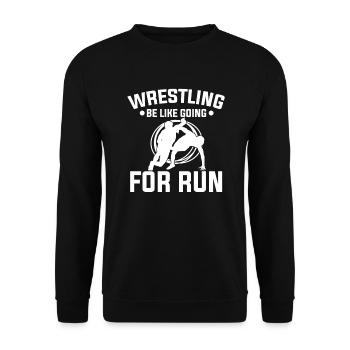 La lutte est comme aller courir Ringen - Sweat-shirt Unisexe - noir - Devant - Alina (178cm) & Michal (187cm)