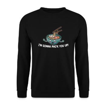 Ramen Pho Noodles Cuisine Vietnamienne Cadeau - Sweat-shirt Unisexe - noir - Devant - Alina (178cm) & Michal (187cm)