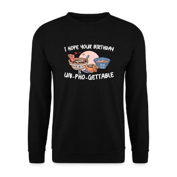 Pho anniversaire cuisine vietnamienne jeu de mots - Sweat-shirt Unisexe - noir - Devant - Alina (178cm) & Michal (187cm)