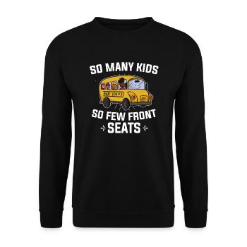 Busfahrer Busfahren Schulbus Busführerschein - Unisex Pullover - Schwarz - Vorne - Alina (178cm) & Michal (187cm)