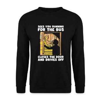 Busfahrer Lustiger Autobus Spruch Für Transporter - Unisex Pullover - Schwarz - Vorne - Alina (178cm) & Michal (187cm)