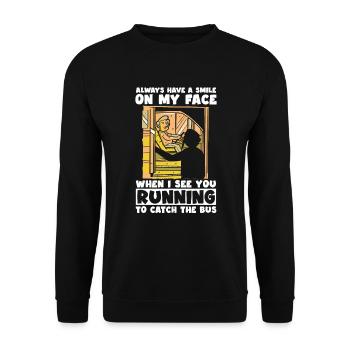 Busfahrer Lachen Wenn Passagiere Rennen Busfahrer - Unisex Pullover - Schwarz - Vorne - Alina (178cm) & Michal (187cm)