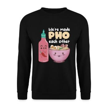 Pho Each Other Noodle Soup Relationship Love Soups - Unisex Sweatshirt - black - Front - Alina (178cm) & Michal (187cm)