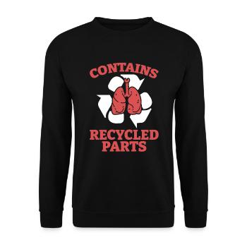 Lung Lung disease Spare parts Lung donation - Unisex Sweatshirt - black - Front - Alina (178cm) & Michal (187cm)