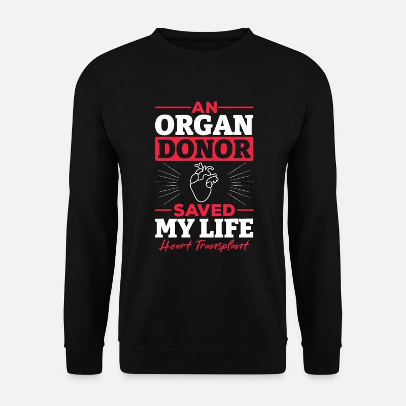 Herz Transplantation Organ Spender Geschenk - Unisex Pullover - Schwarz