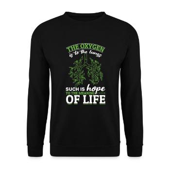 Spenderlunge Äste Oxygen Lungen Hoffnung Leben - Unisex Pullover - Schwarz - Vorne - Alina (178cm) & Michal (187cm)
