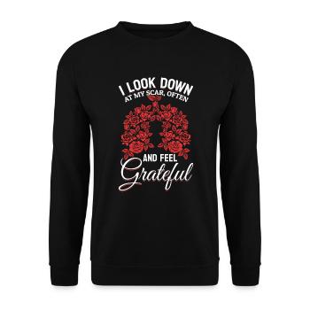 Lung Transplant Scar Flowers Bronchen - Unisex Sweatshirt - black - Front - Alina (178cm) & Michal (187cm)