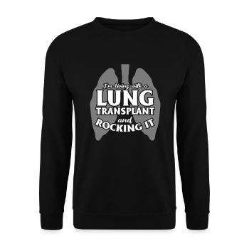 Lung Transplant Rocke Es Lung Therapy - Unisex Sweatshirt - black - Front - Alina (178cm) & Michal (187cm)