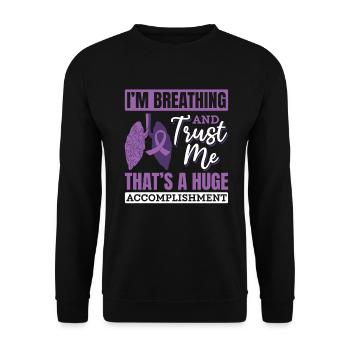 Lung Transplant Donor Lung Breathing Gift - Unisex Sweatshirt - black - Front - Alina (178cm) & Michal (187cm)