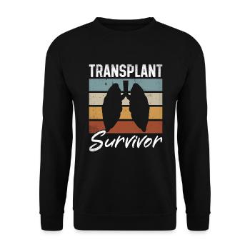 Lung Collapses Donor Lung Survivor Vintage - Unisex Sweatshirt - black - Front - Alina (178cm) & Michal (187cm)
