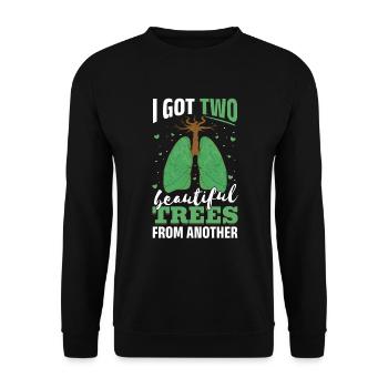 Lung Surgery Donor Lung Transplant - Unisex Sweatshirt - black - Front - Alina (178cm) & Michal (187cm)