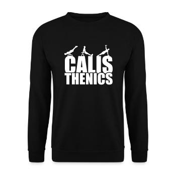 Calisthenics Trainingsoutfit Eigengewicht Workout - Unisex Pullover - Schwarz - Vorne - Alina (178cm) & Michal (187cm)