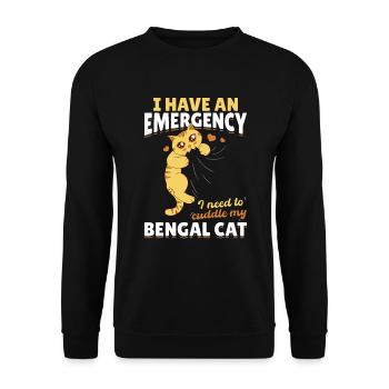 Katzenrassen Notfall Muss Meine Bengal Umarmen - Unisex Pullover - Schwarz - Vorne - Alina (178cm) & Michal (187cm)
