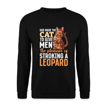 Bengal Cat Race Léopard Pet Cadeau - Sweat-shirt Unisexe - noir - Devant - Alina (178cm) & Michal (187cm)