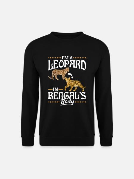 Leopard i Bengals kropp amerikansk kattras - Unisextröja - svart