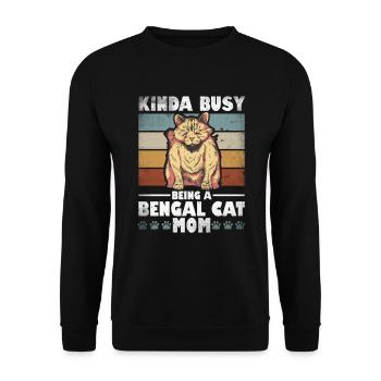 Bengal Cat Mama Cat Propriétaire Mère Chaton - Sweat-shirt Unisexe - noir - Devant - Alina (178cm) & Michal (187cm)