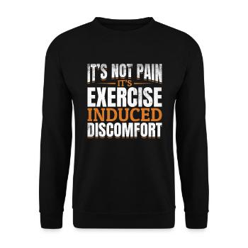 Exercise Induced Discomfort Fitness Lover - Unisex Pullover - Schwarz - Vorne - Alina (178cm) & Michal (187cm)