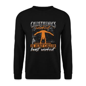 Calisthenics Workout Is Also Called Beast Workout - Unisex Pullover - Schwarz - Vorne - Alina (178cm) & Michal (187cm)