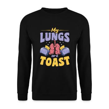 My Lungs Are Toast Lung Transplant Kawaii - Unisex Sweatshirt - black - Front - Alina (178cm) & Michal (187cm)