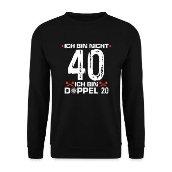 Dartspieler Geburtstag 40 Bin Doppel 20 Geschenk - Unisex Pullover - Schwarz - Vorne - Alina (178cm) & Michal (187cm)