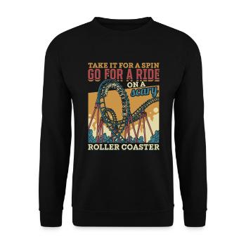 Vintage Looping Roller Coaster Ride Cadeau - Sweat-shirt Unisexe - noir - Devant - Alina (178cm) & Michal (187cm)