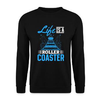 Life Is A Roller Coaster Roller Coaster Park Gift - Sweat-shirt Unisexe - noir - Devant - Alina (178cm) & Michal (187cm)