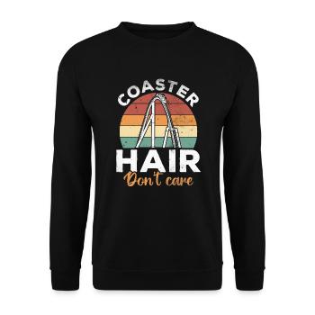 Coaster Hair Don't Care Roller Coasters Vintage - Unisex Sweatshirt - black - Front - Alina (178cm) & Michal (187cm)