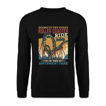 Roller coasters amusement park amusement park Vintage - Unisex Sweatshirt - black - Front - Alina (178cm) & Michal (187cm)