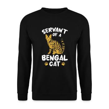 Servant Bengal Cat Velvet Paw Hybrid Cat Breed - Unisex Sweatshirt - black - Front - Alina (178cm) & Michal (187cm)