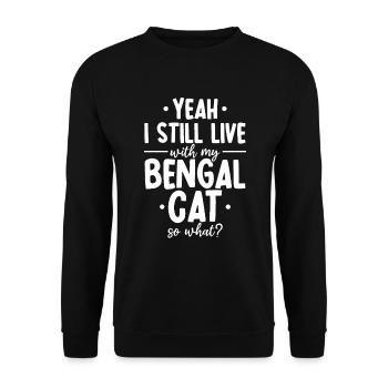 Bengal Cats Live Pet Funny Cat Breed - Sweat-shirt Unisexe - noir - Devant - Alina (178cm) & Michal (187cm)