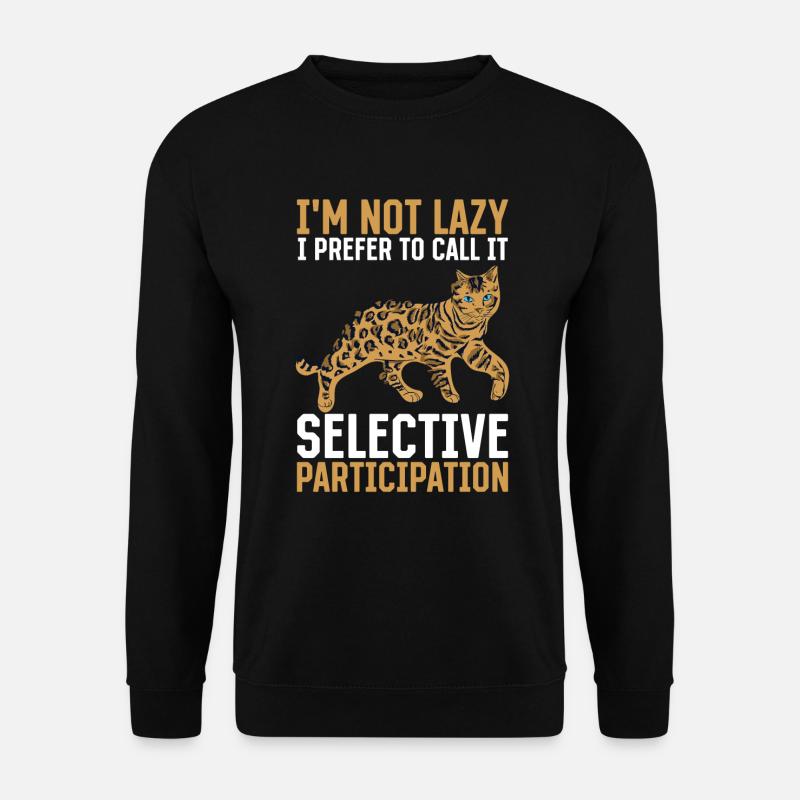 Cat Selective Participation Stubentiger Geschenk - Unisex Pullover - Schwarz