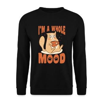 Katzen Kaffee Launisch Bürohumor Bengal Katze - Unisex Pullover - Schwarz - Vorne - Alina (178cm) & Michal (187cm)
