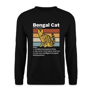 Bengal Cat Noun Vintage Cat Mama Cat Daddy - Sweat-shirt Unisexe - noir - Devant - Alina (178cm) & Michal (187cm)