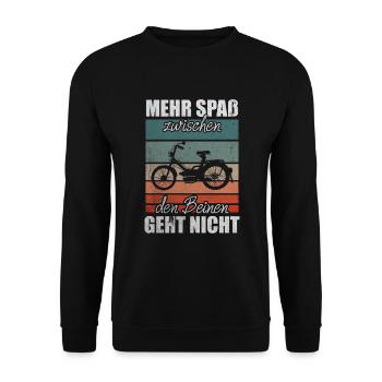 Vintage Moped Lustiger Mofa Spruch Mokick Retro - Unisex Pullover - Schwarz - Vorne - Alina (178cm) & Michal (187cm)