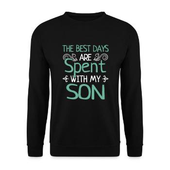 Vater & Sohn Kleinkind Werdender Papa Söhne - Unisex Pullover - Schwarz - Vorne - Alina (178cm) & Michal (187cm)