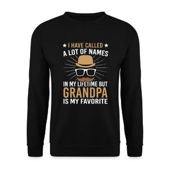 Grand-père Nom préféré Grand-père Famille Père - Sweat-shirt Unisexe - noir - Devant - Alina (178cm) & Michal (187cm)